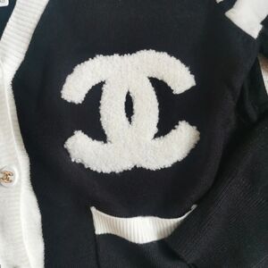 CHANEL Monochrome Logo Cardigan